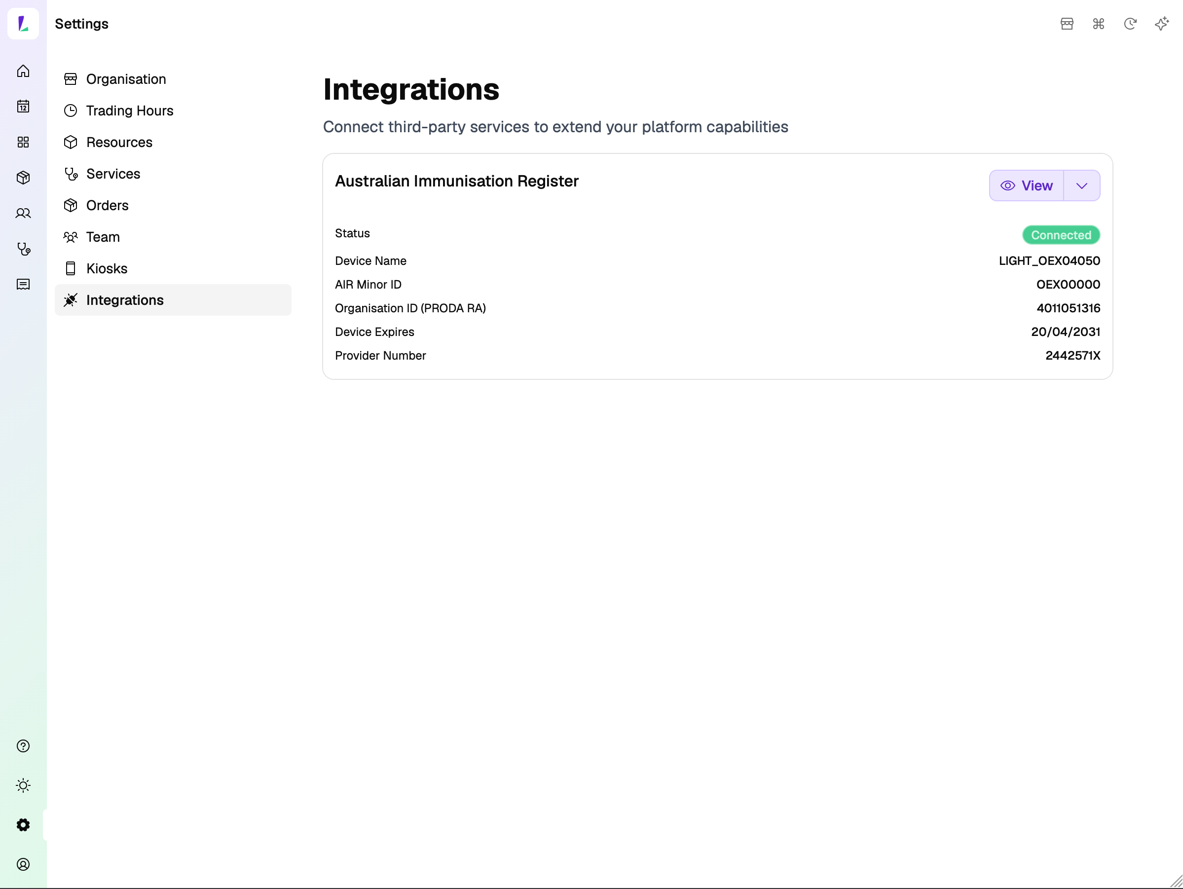 AIR integration connected — Sandy Bay